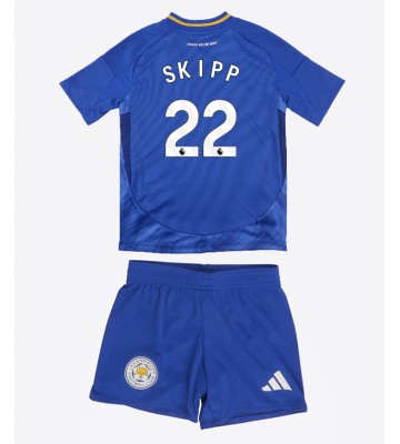 Leicester City Oliver Skipp #22 Primera Equipación Niños 2024-25 Manga Corta (+ Pantalones cortos)